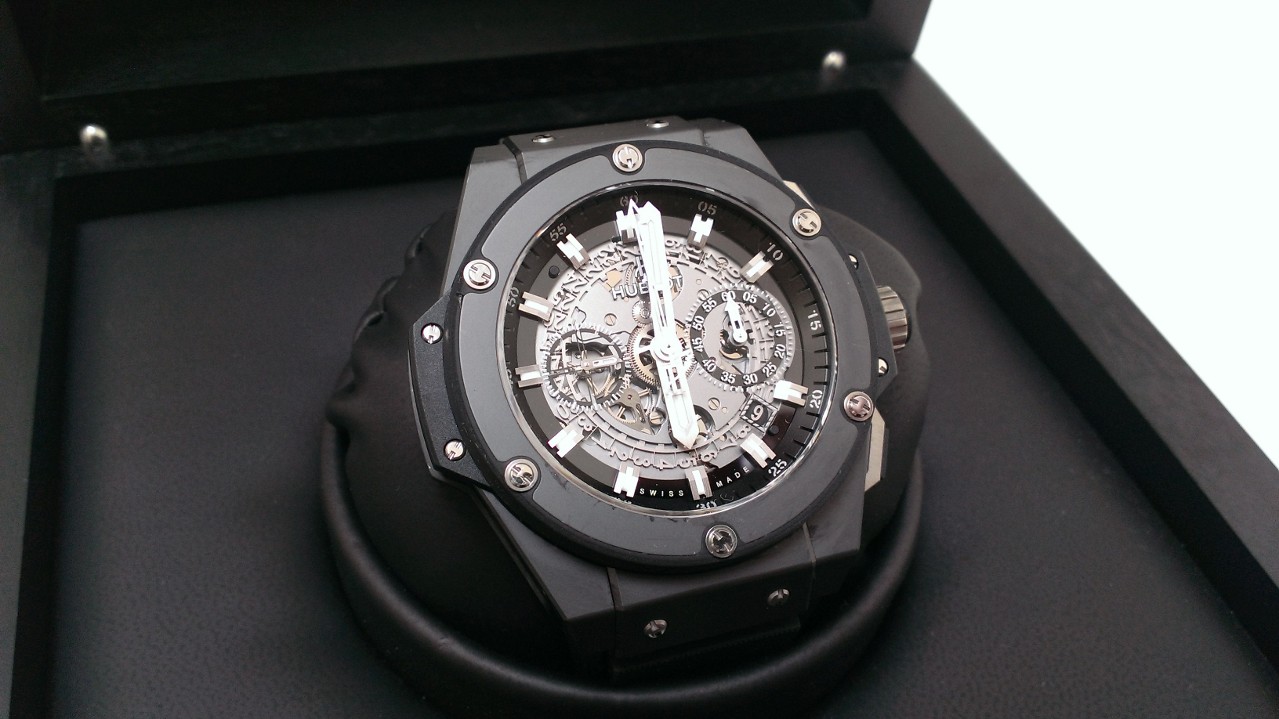 Hublot King Power - Black Magic Unique Skeleton 48mm Ceramic Watch