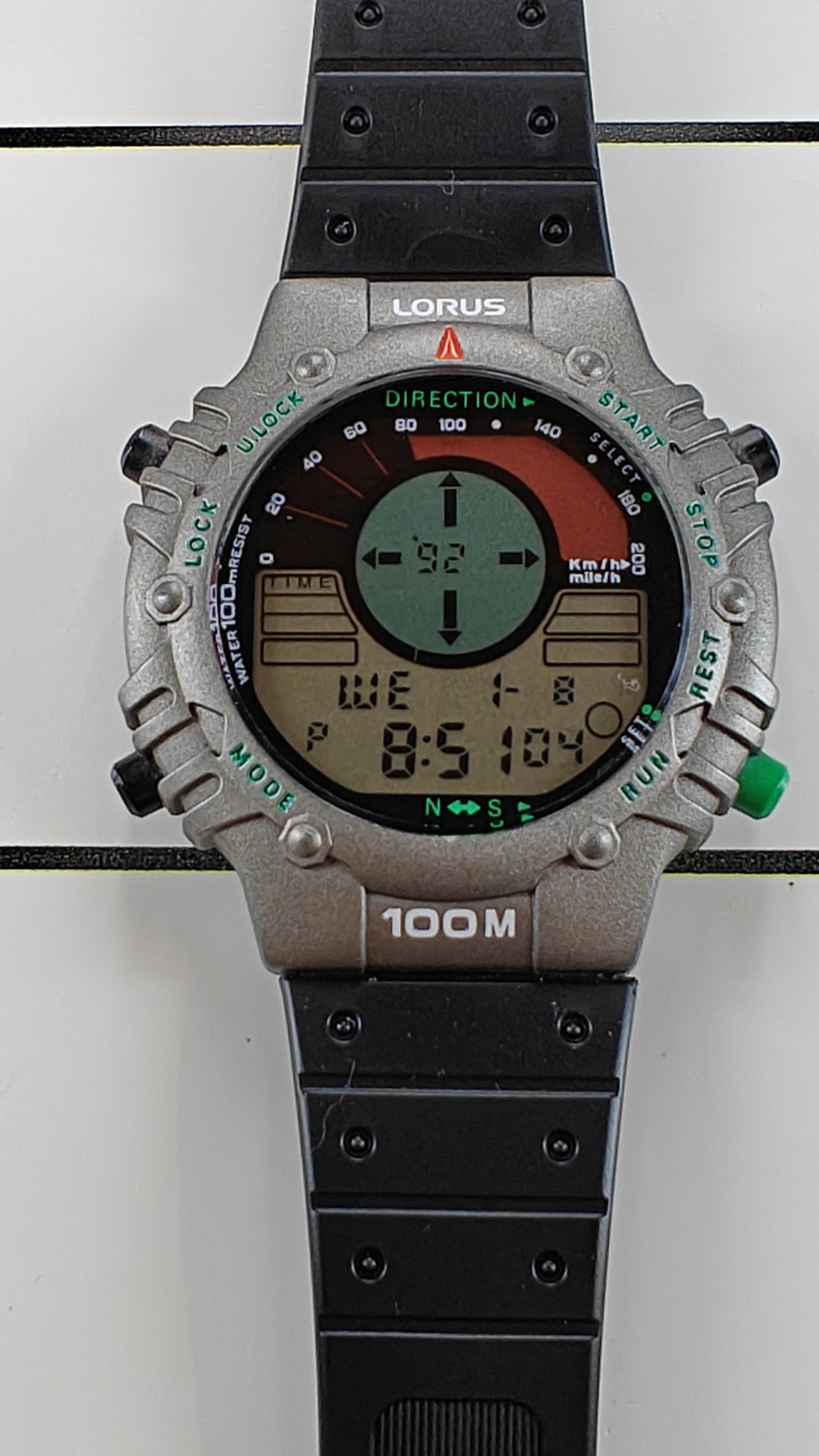 Vintage 90's LORUS Compass W800-0020 Watch