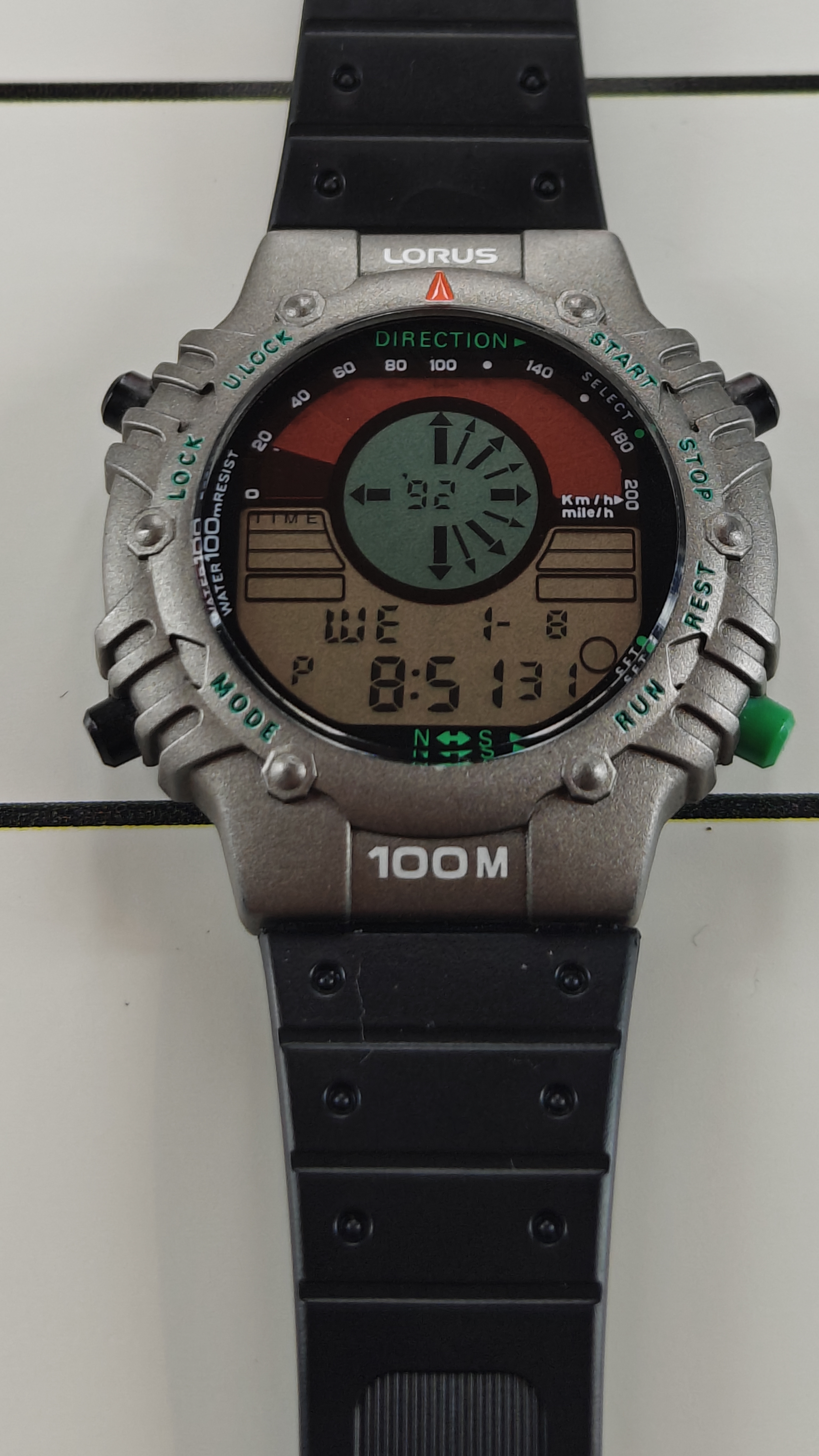 Vintage 90's LORUS Compass W800-0020 Watch