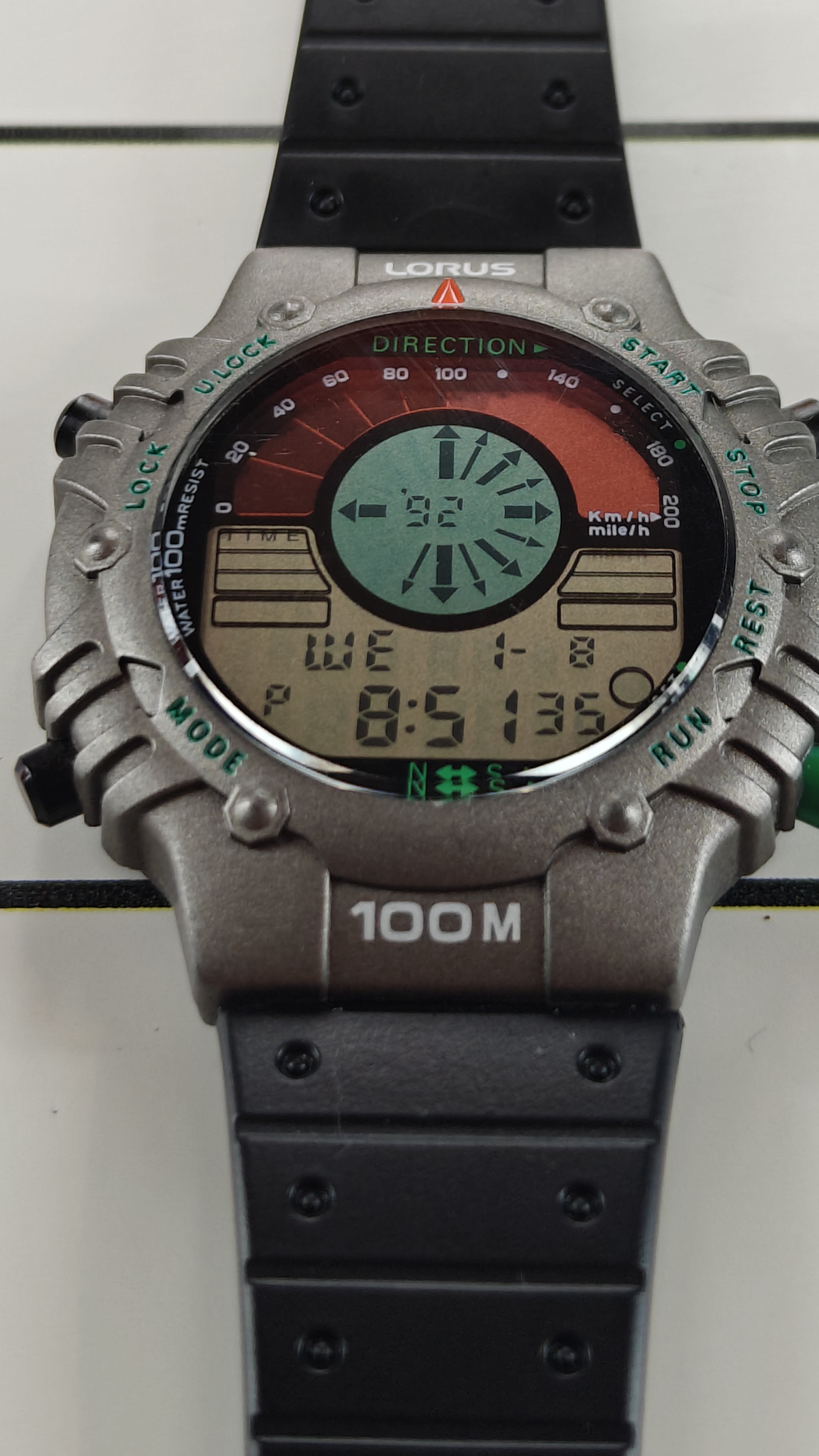 Vintage 90's LORUS Compass W800-0020 Watch