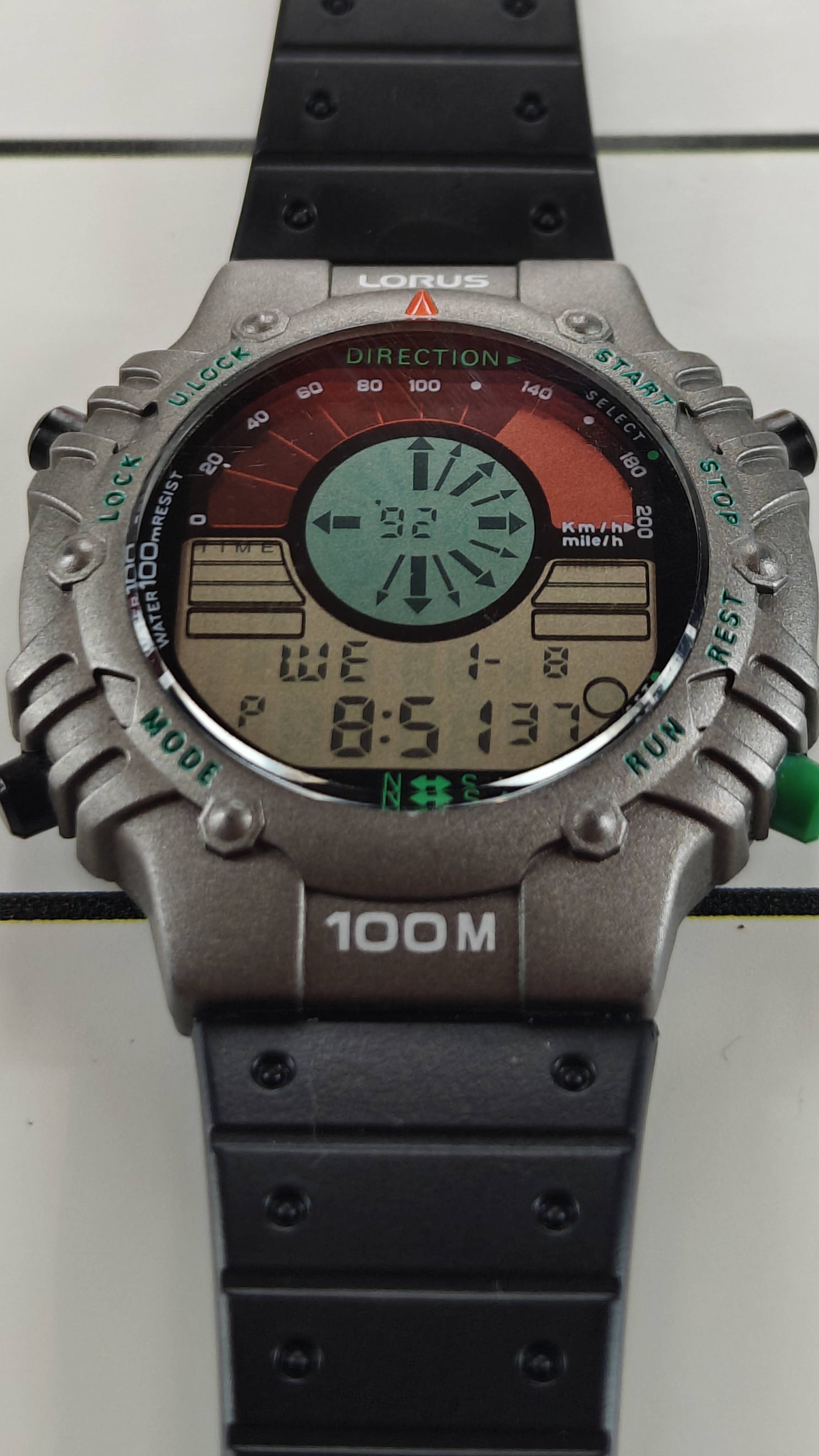 Vintage 90's LORUS Compass W800-0020 Watch