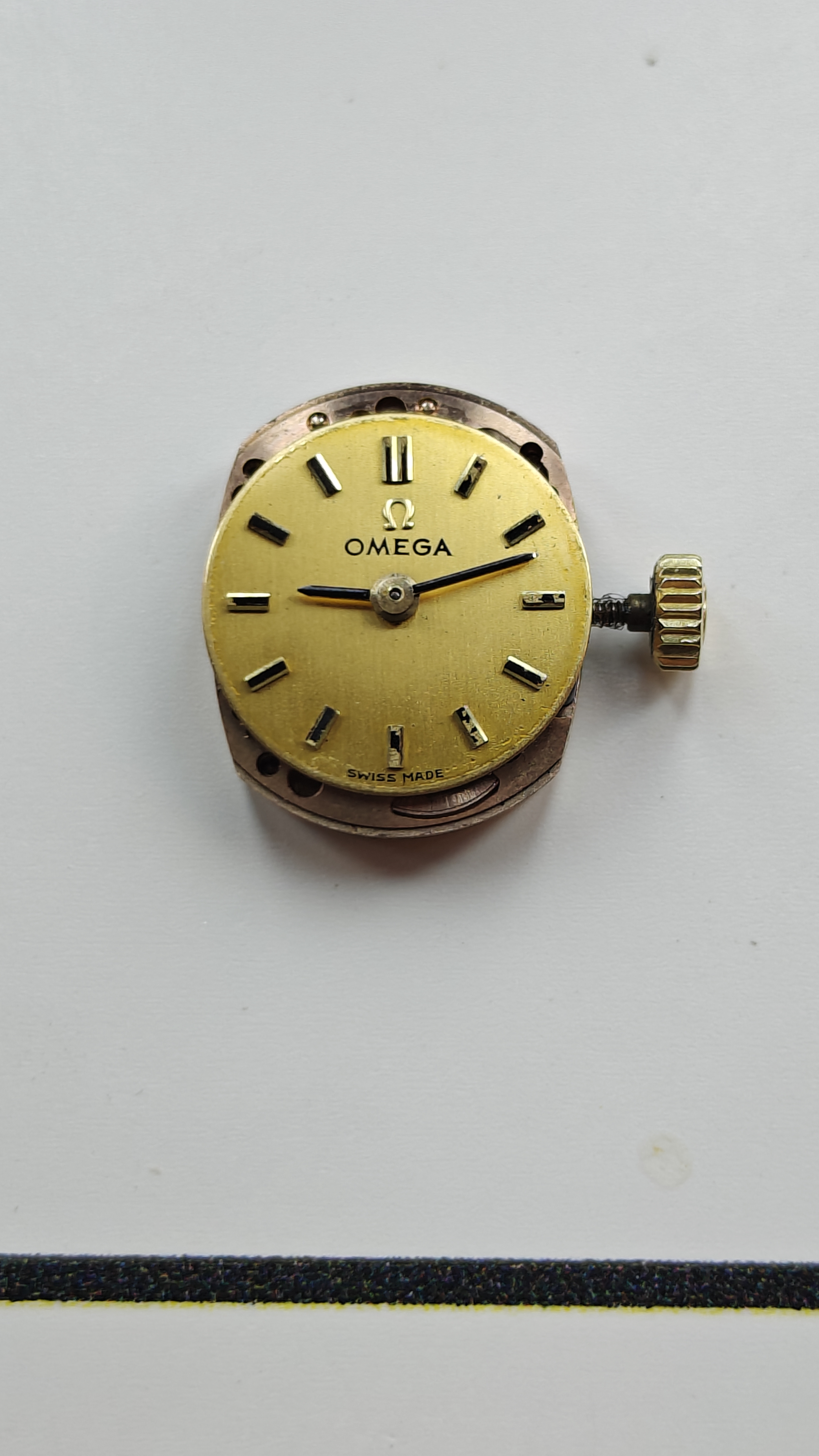 Vintage Omega 484 Manual Winding Movement, Dial, Hands & Crown