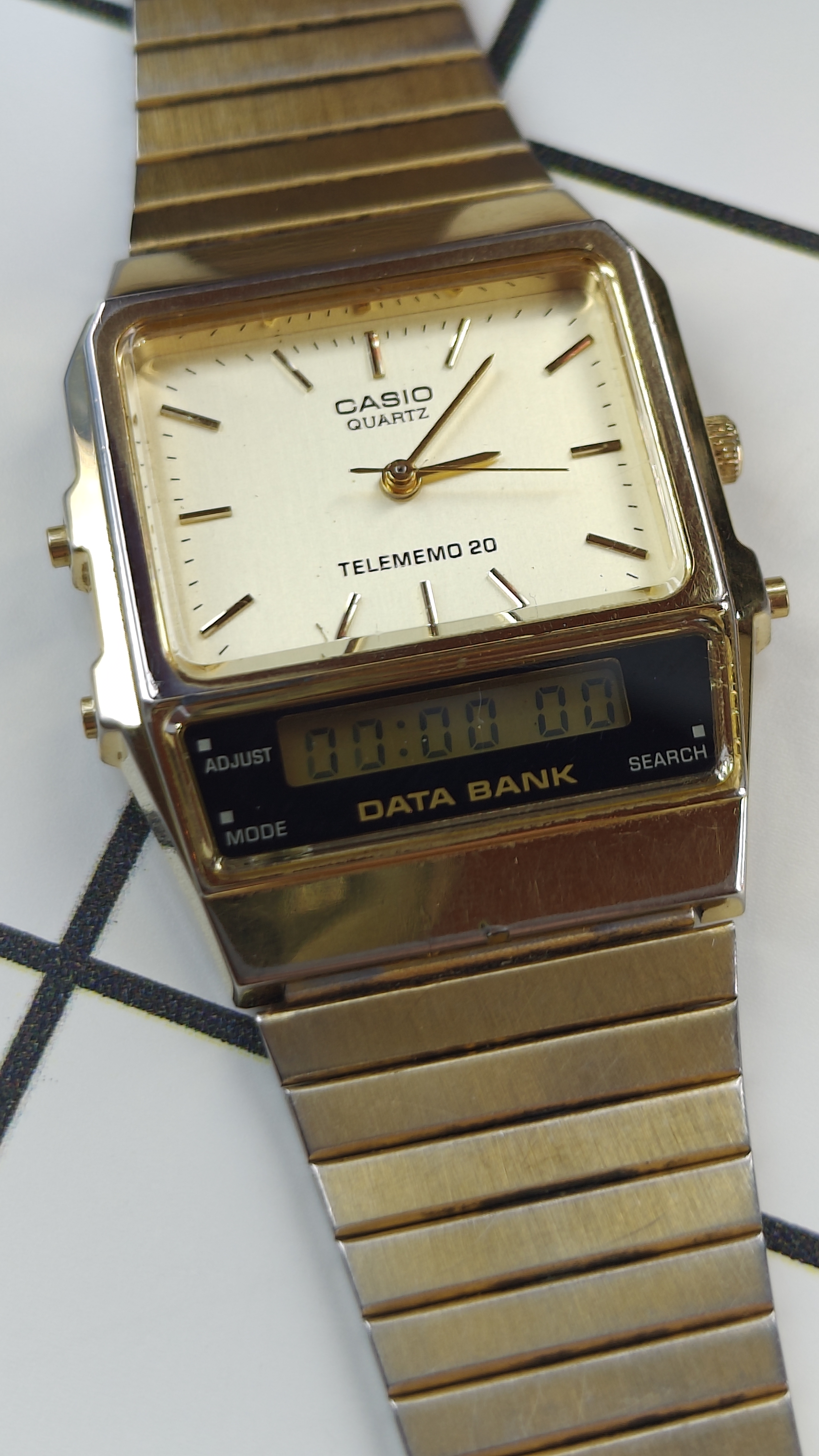 Vintage Casio AB-100  Telememo 50 Watch from the 1990s
