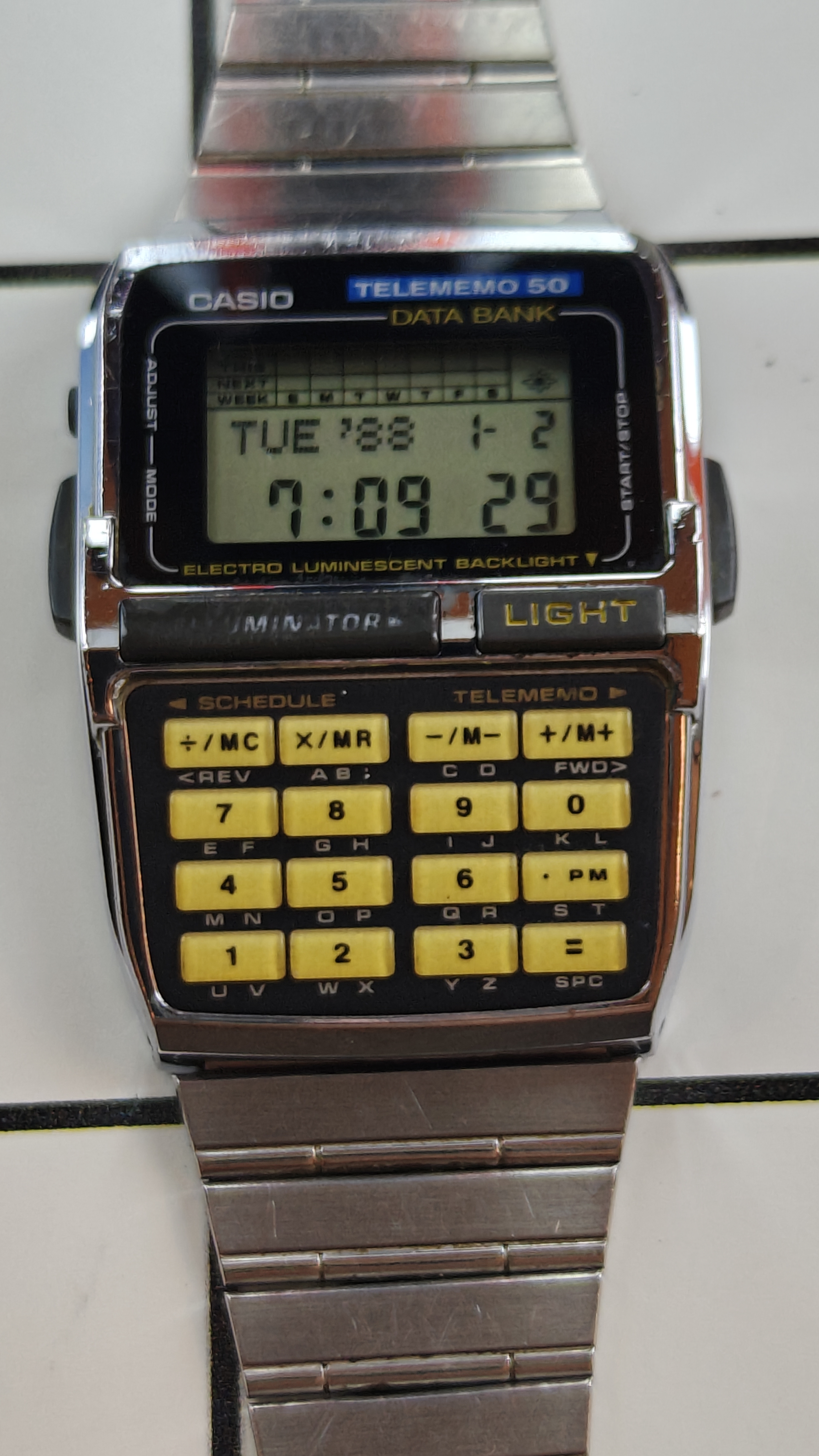 Vintage Casio DBC-630 Telememo 50 Watch from the 1980s