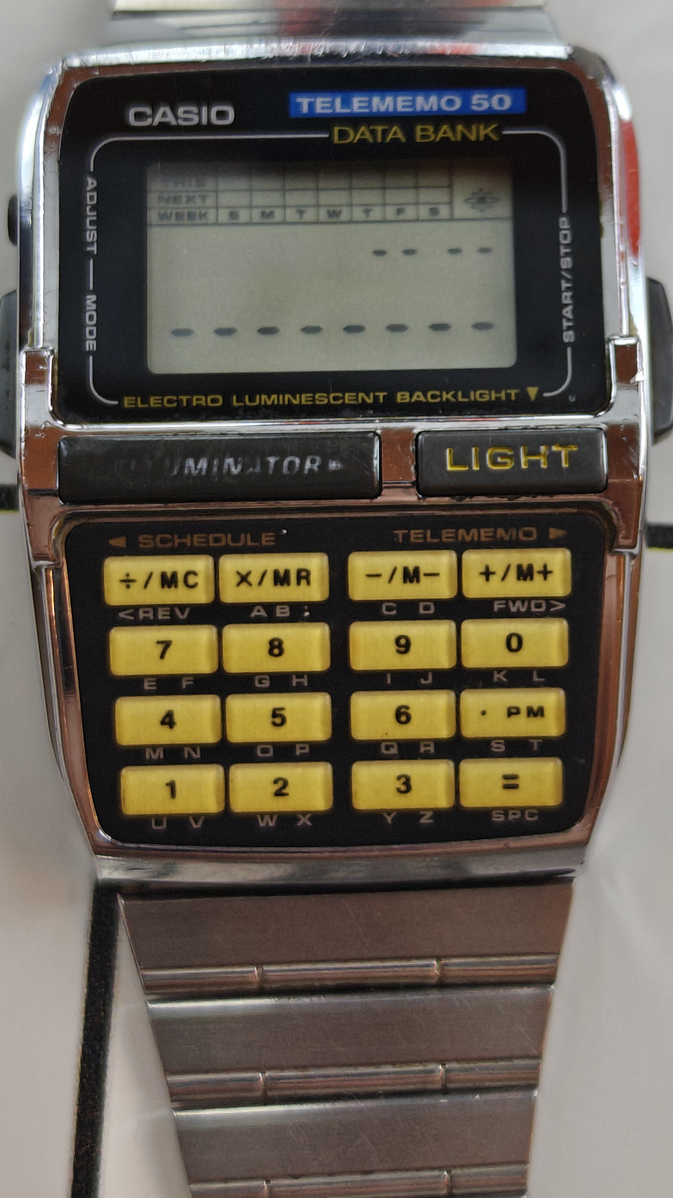 Vintage Casio DBC-630 Telememo 50 Watch from the 1980s