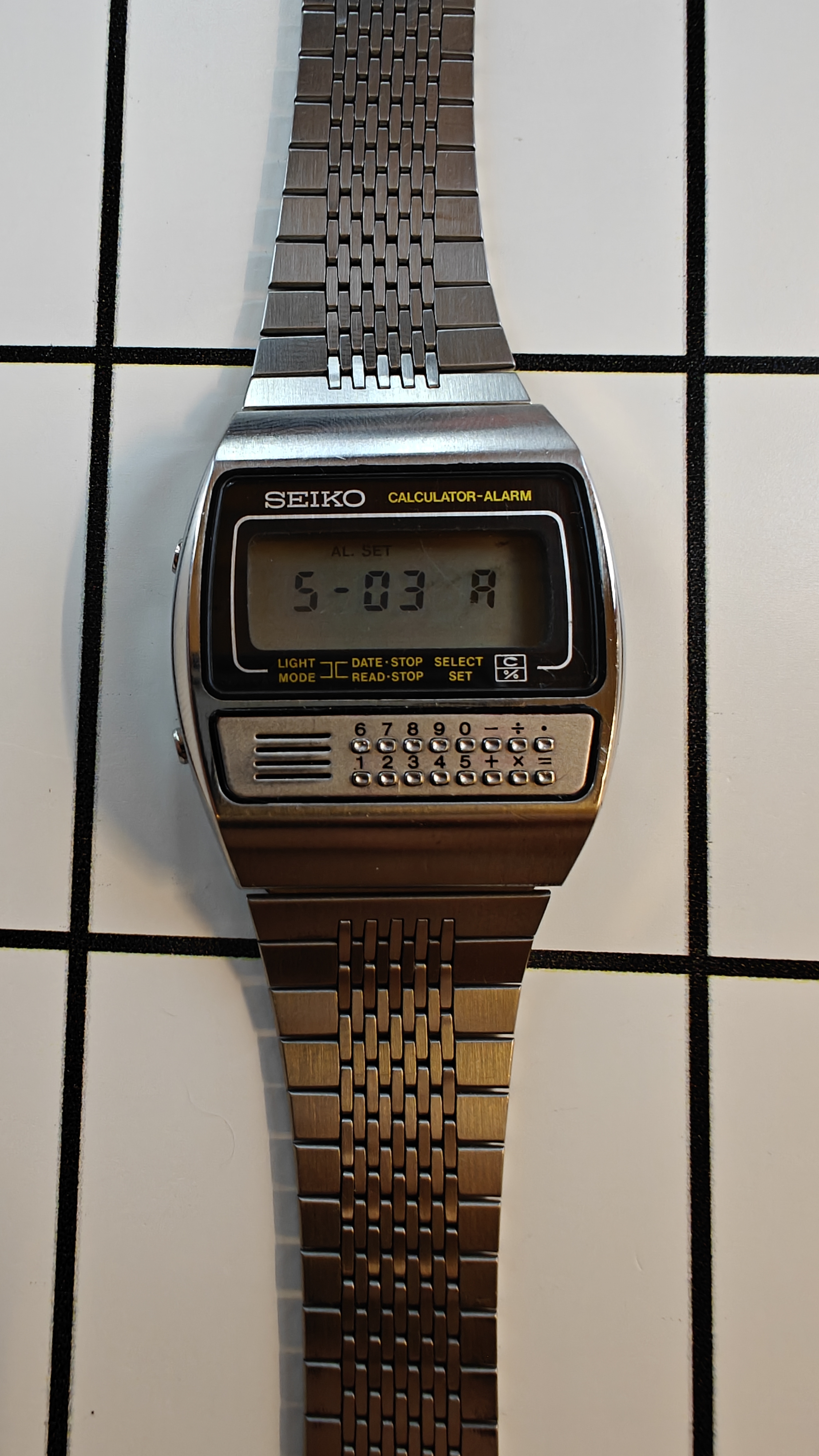 Vintage Seiko C359-5000 Calculator Watch from the 1970s