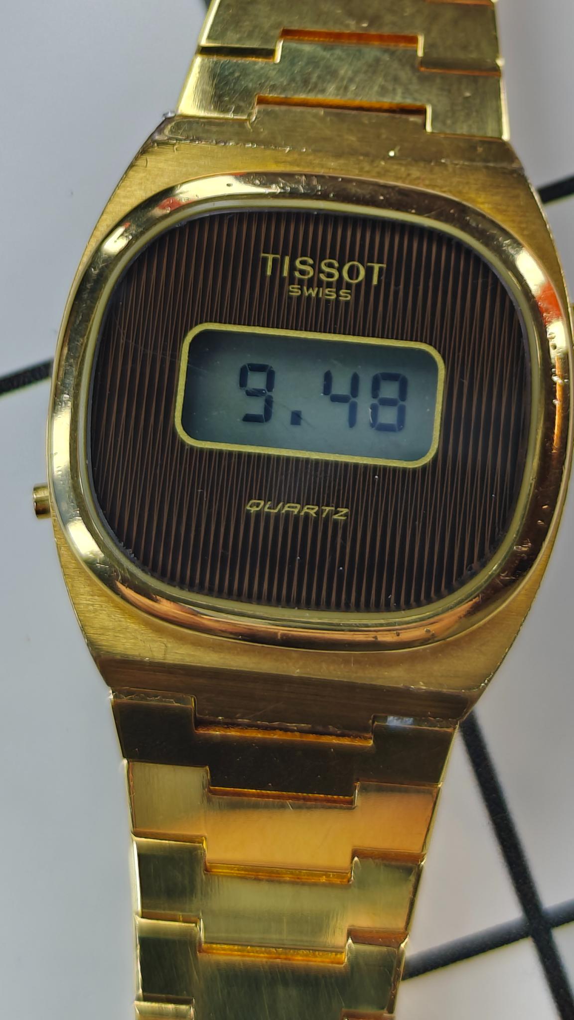 1970's digital Tissot gold plated quartz watch