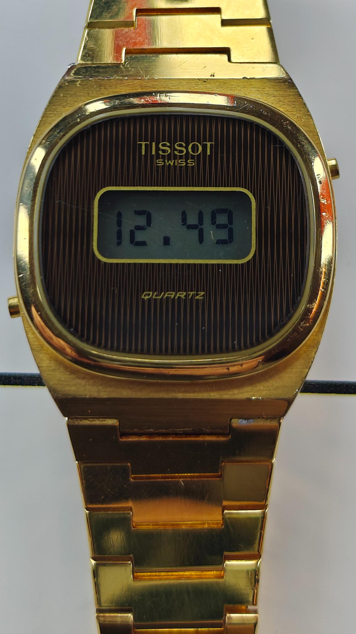 1970's digital Tissot gold plated quartz watch 