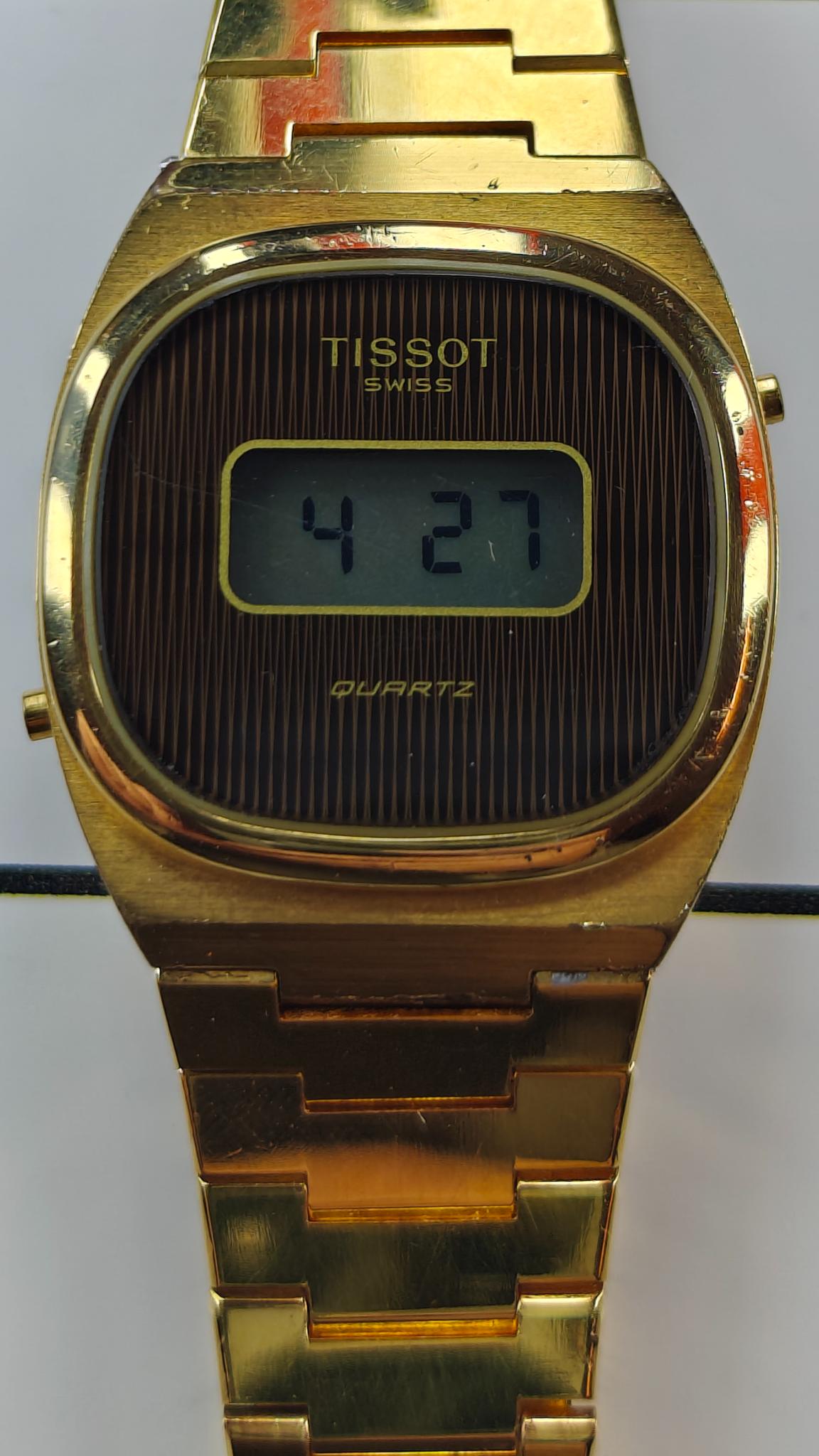 1970's digital Tissot gold plated quartz watch 