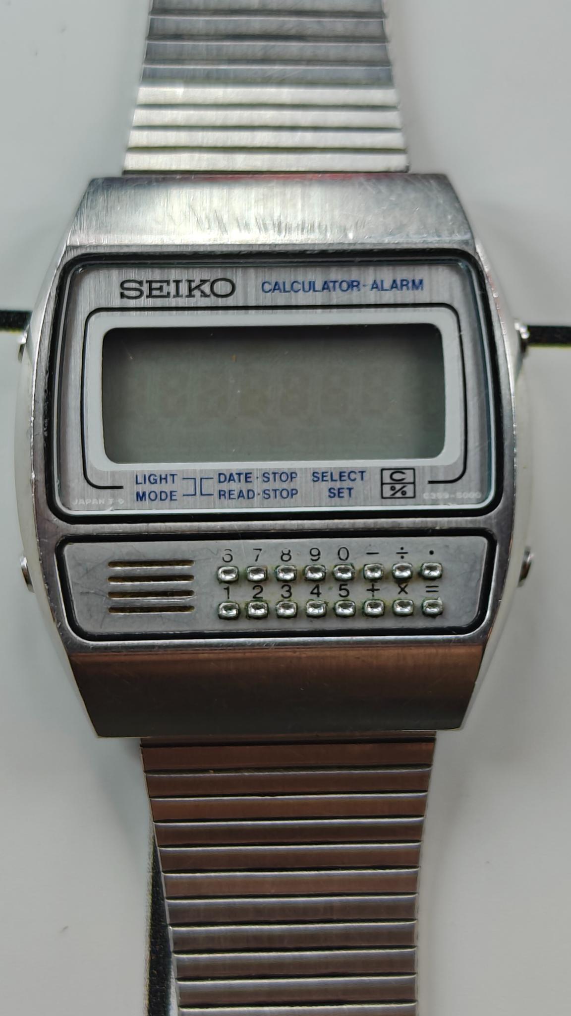 Vintage Seiko C359-5000 Calculator Watch from the 1970s