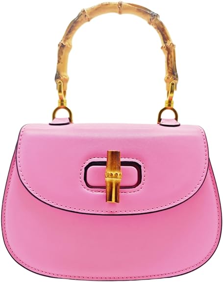 Womens Bamboo Shaped Top Handle Satchel Crossbody