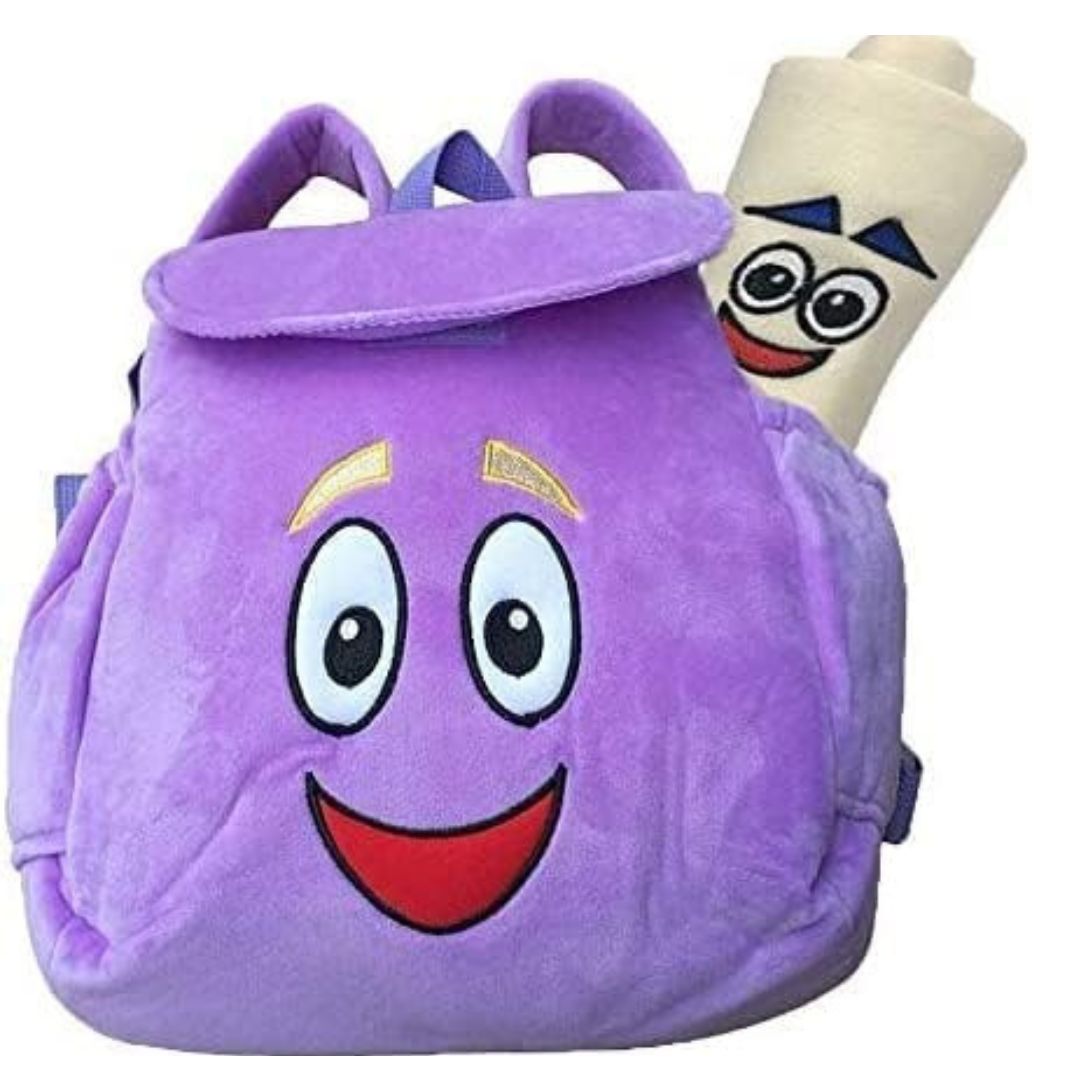Plushy the Explorer Backpacks with Map Stuff for Boys, and Girls, Cute Purple Toddler Bag Holiday Gifts purple