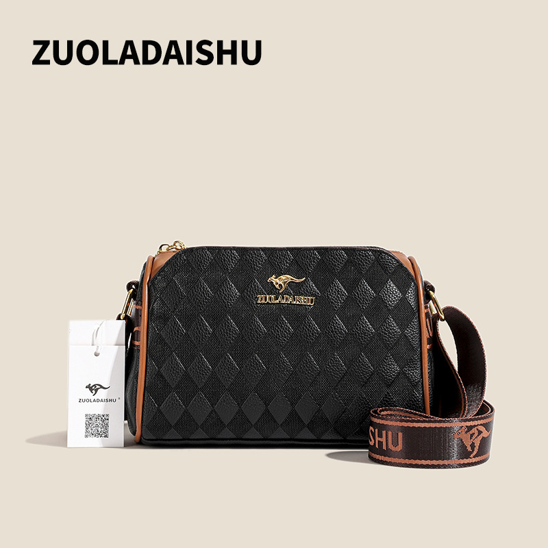 2024 new multi-layer diamond bag brand Boston pillow bag fashionable and versatile commuting shoulder messenger women's bag