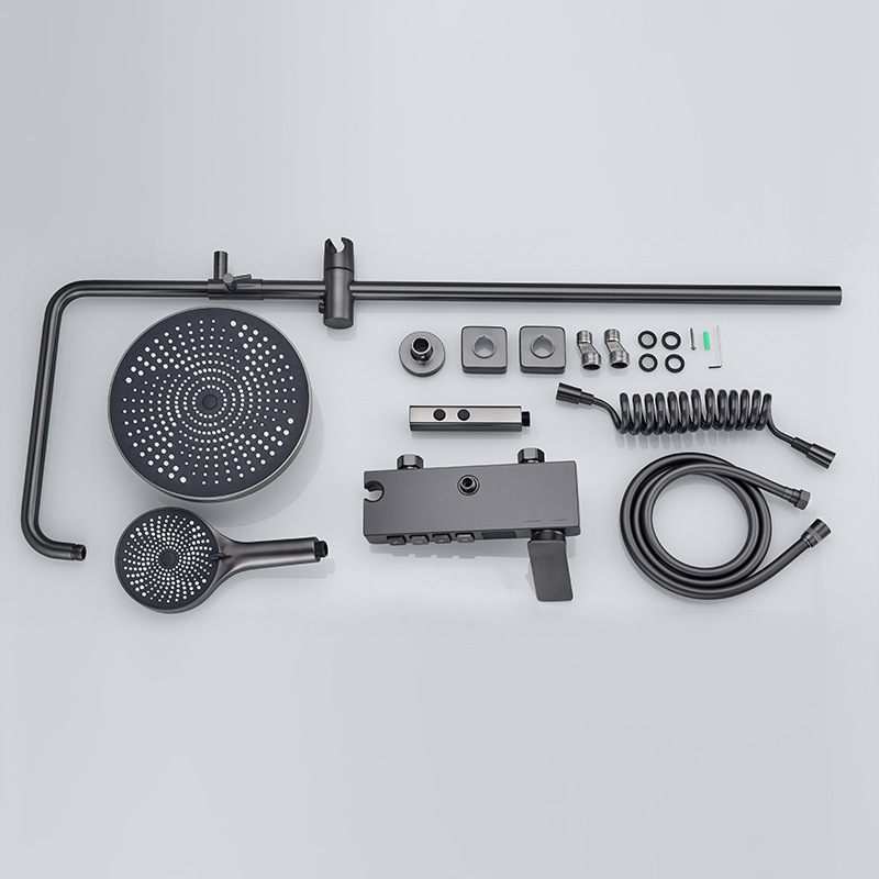 4-function digital display bathroom shower set household copper platform body stainless steel water pipe foreign trade shower