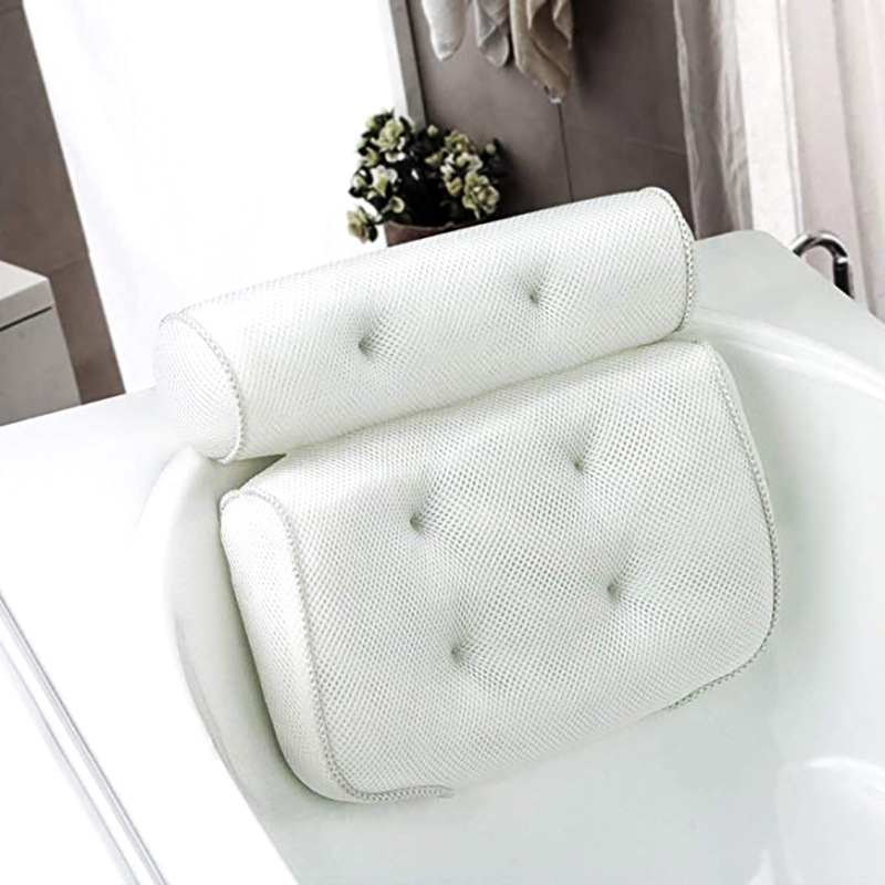 Suction cup 3D mesh, machine washable bathtub pillow Spa pillow