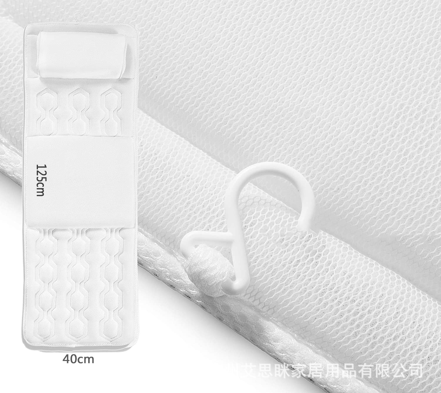 Suction cup 3D mesh, full body bathtub pillow Spa pillow