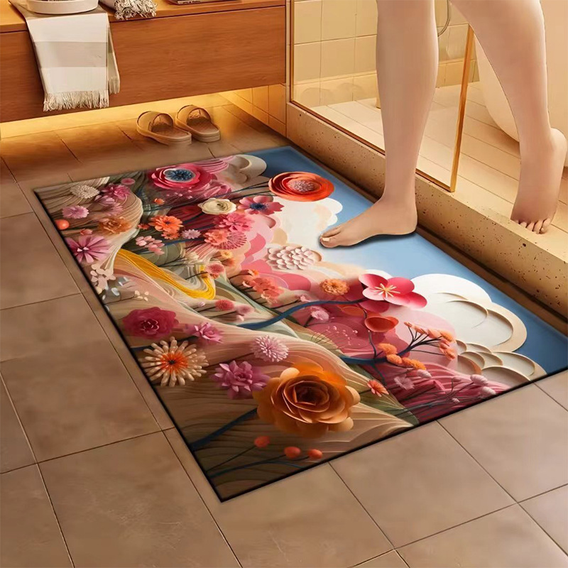 Bathroom floor mats carpet door mats entrance diatom mud absorbent mats bathroom anti-slip mats toilet door mats