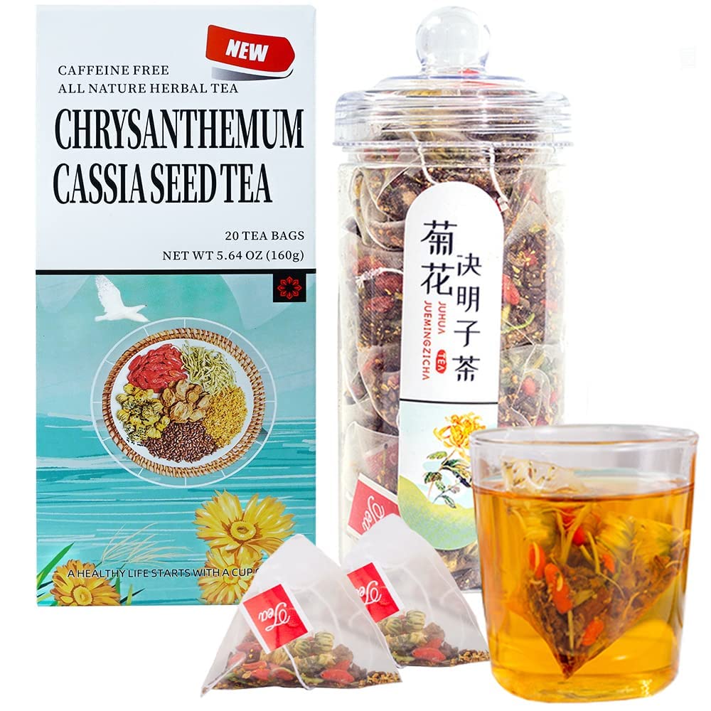 Chrysanthemum Cassia Seeds Tea Bags(160g, 8gX20Bags), Honeysuckle, Chinese wolf-berry, Sweet-scented Osmanthus, Burdock Root Combination of Floral Tea,