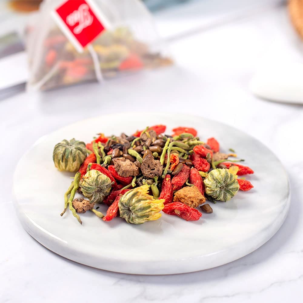  Chrysanthemum Cassia Seeds Tea Bags(160g, 8gX20Bags), Honeysuckle, Chinese wolf-berry, Sweet-scented Osmanthus, Burdock Root Combination of Floral Tea,