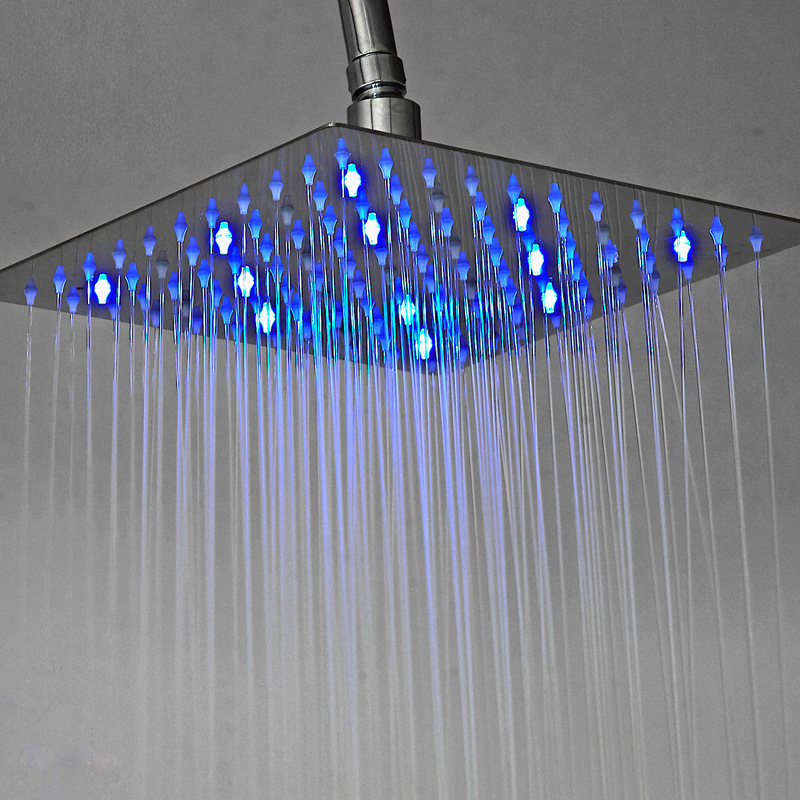 LED stainless steel shower head hydraulic water outlet automatic power generation rain shower head
