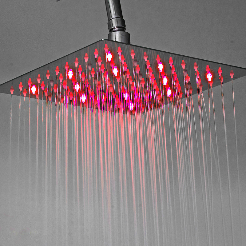 LED stainless steel shower head hydraulic water outlet automatic power generation rain shower head