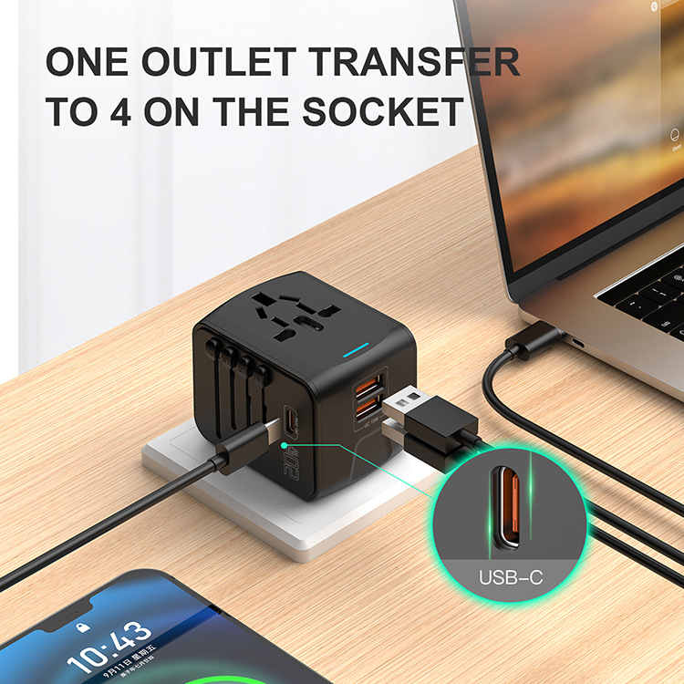 Travel charger conversion socket power adapter PD20W conversion plug QC3.0 multi-function charging stand