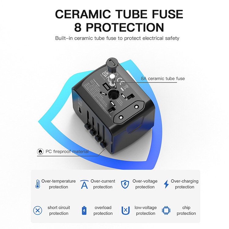 Travel charger conversion socket power adapter PD20W conversion plug QC3.0 multi-function charging stand
