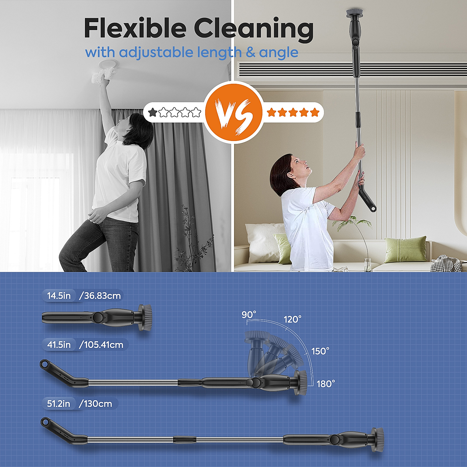 Multifunctional wireless remote control electric cleaning brush nine in one long handle retractable powerful electric cleaning brush