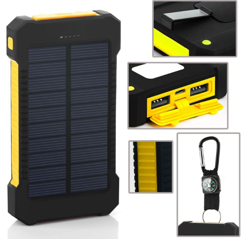 Solar Power Bank 10000mAh Mobile Phone Power Bank Can Be Waterproof With Compass Solar Charger