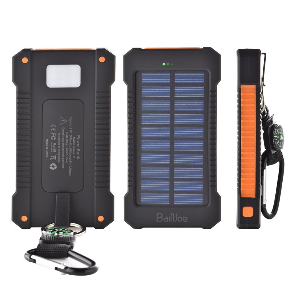 Solar Power Bank 10000mAh Mobile Phone Power Bank Can Be Waterproof With Compass Solar Charger