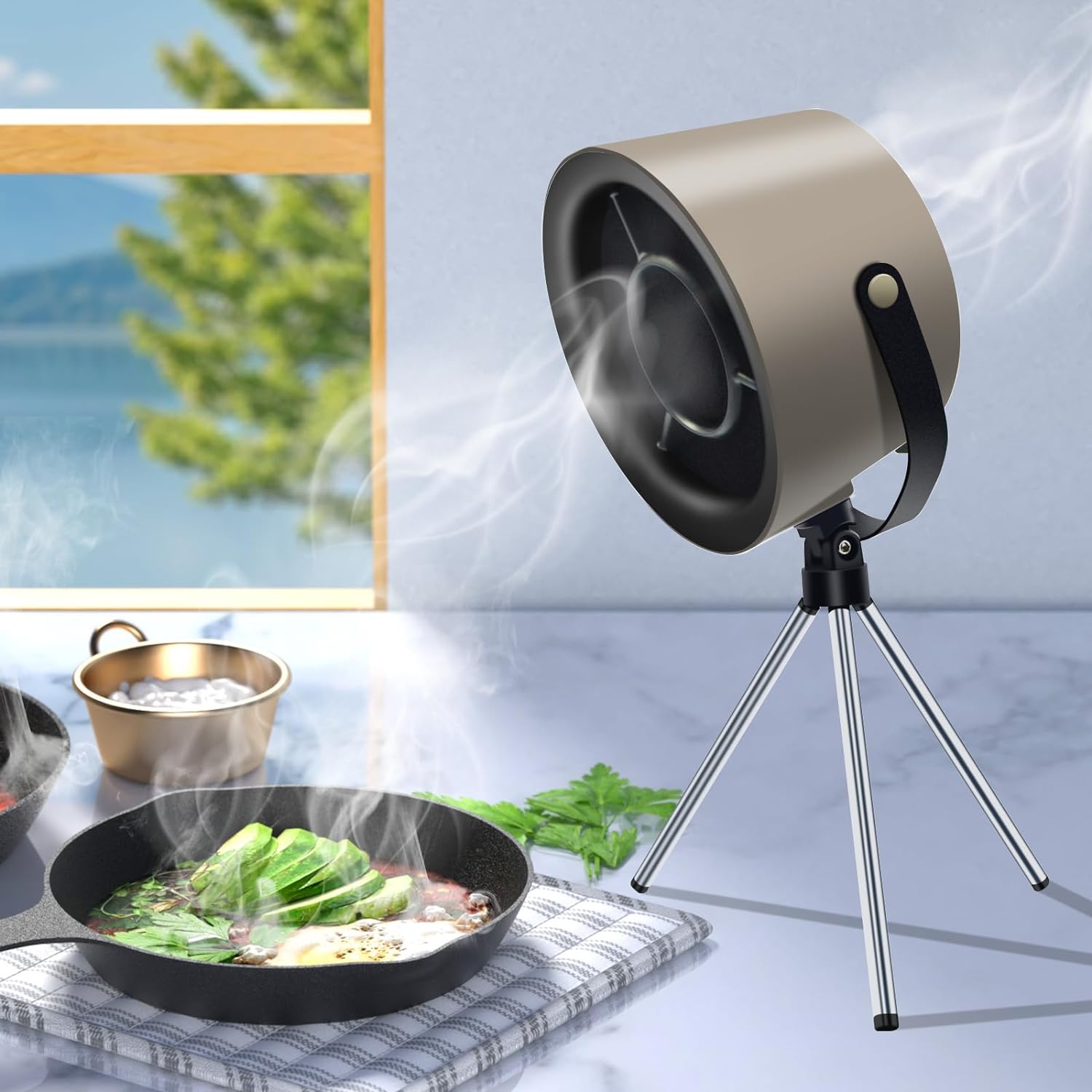 Indoor BBQ portable fan