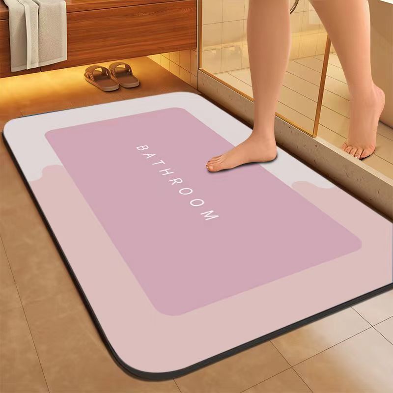 Soft diatom mud bathroom absorbent floor mat toilet toilet door anti-slip quick-drying foot mat home entrance carpet