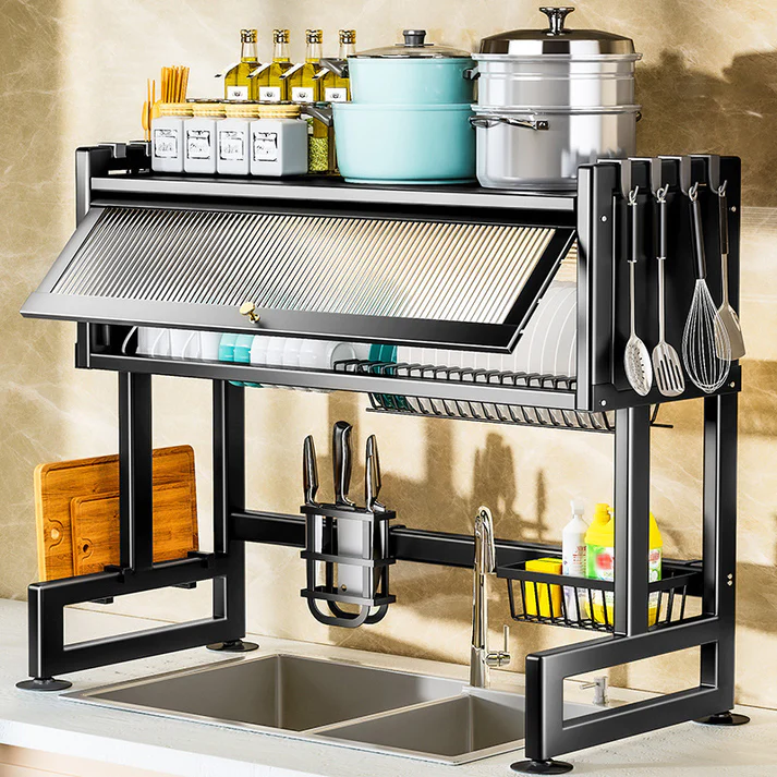 Kitchen batching organizer rack