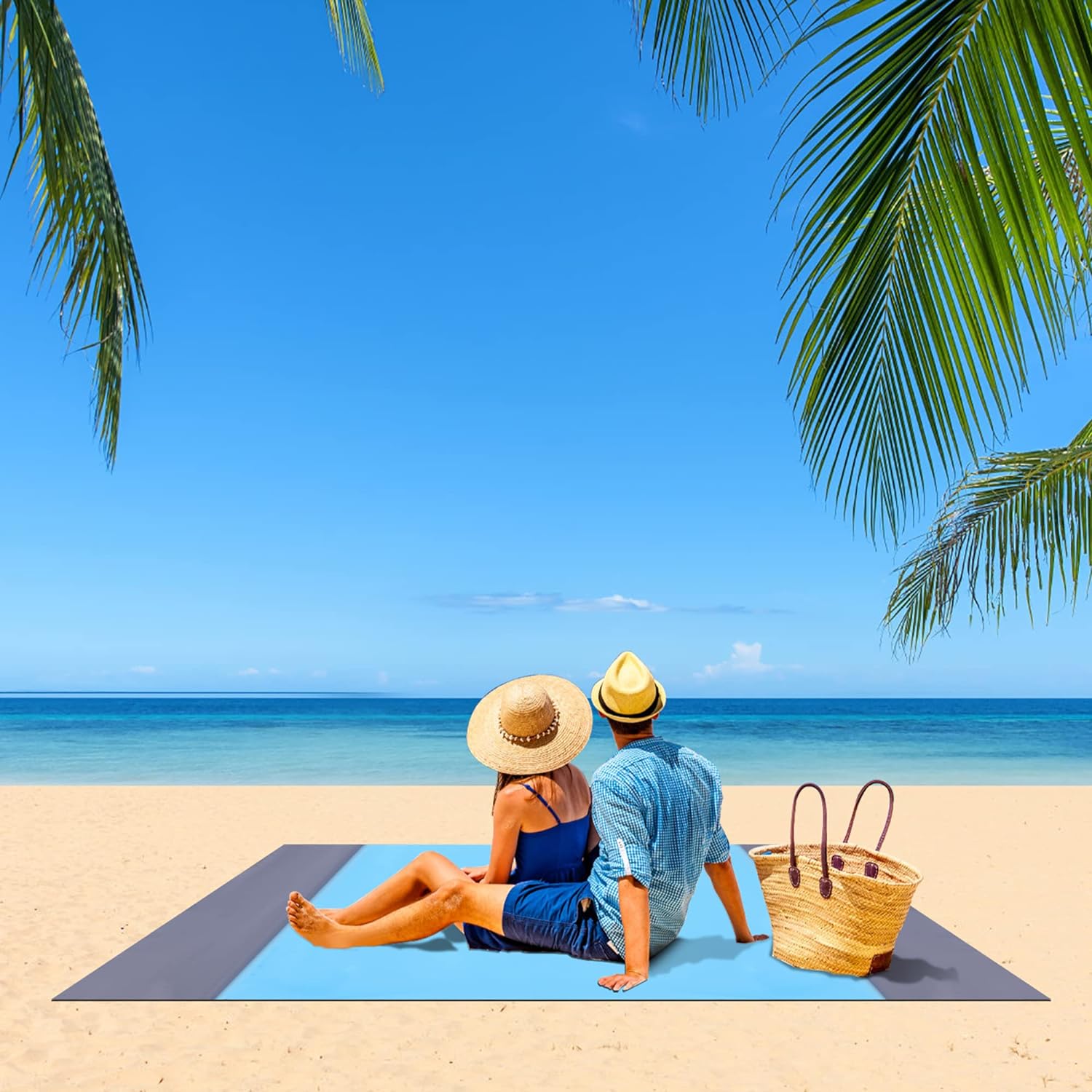 Beach blanket 74'' X 81'' water proof and sand proof