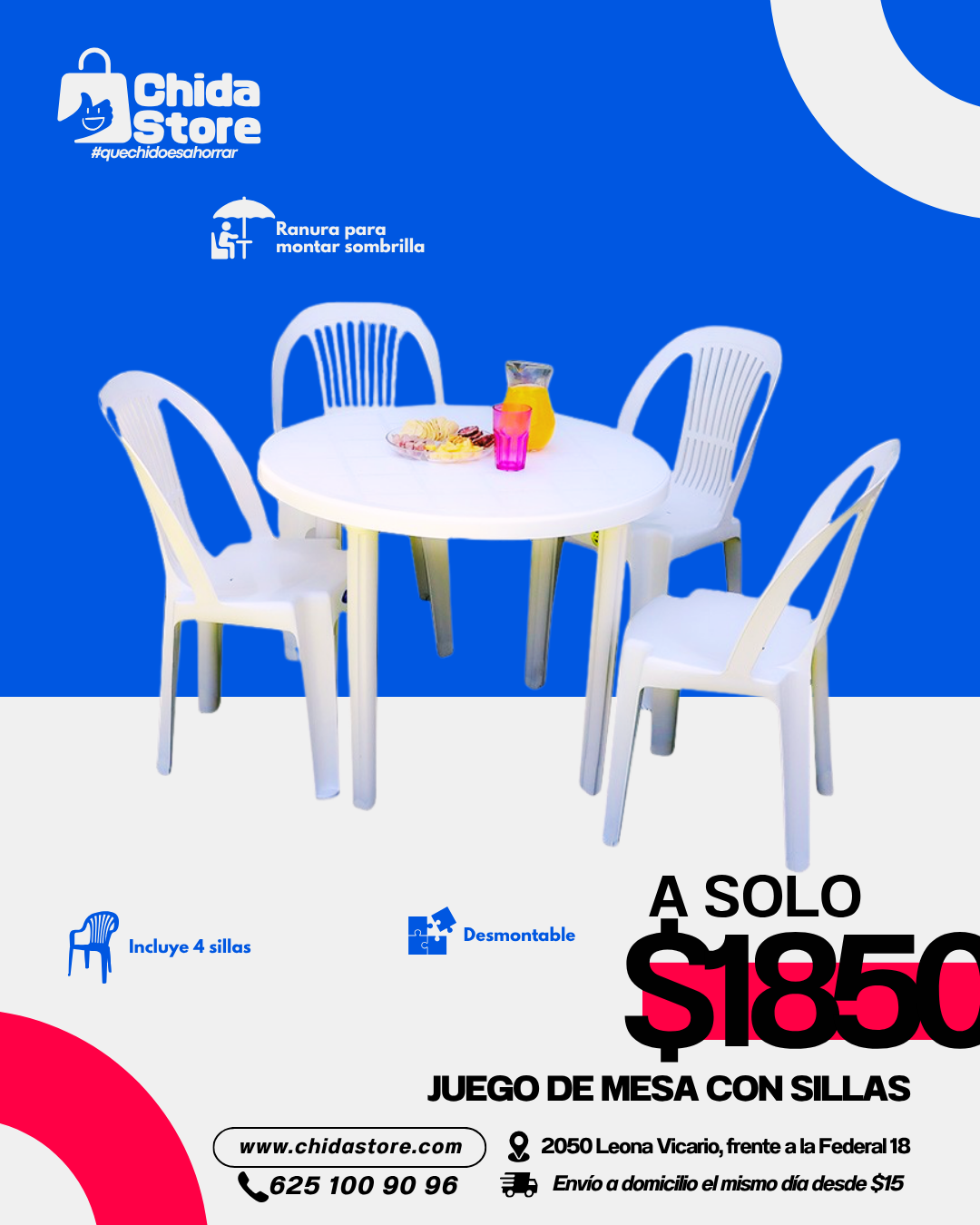 Juego de mesa con sillas
