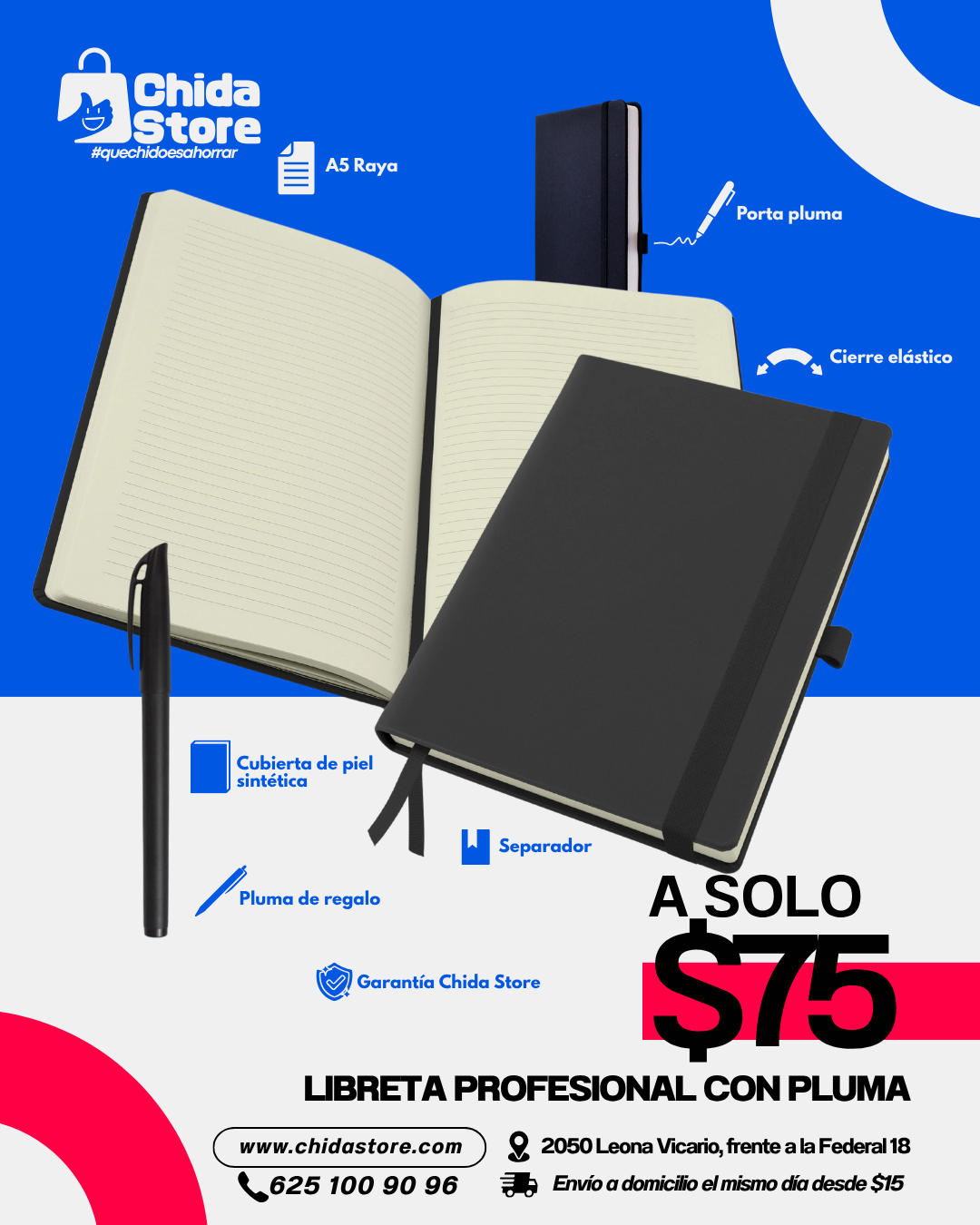 Libreta profesional con pluma