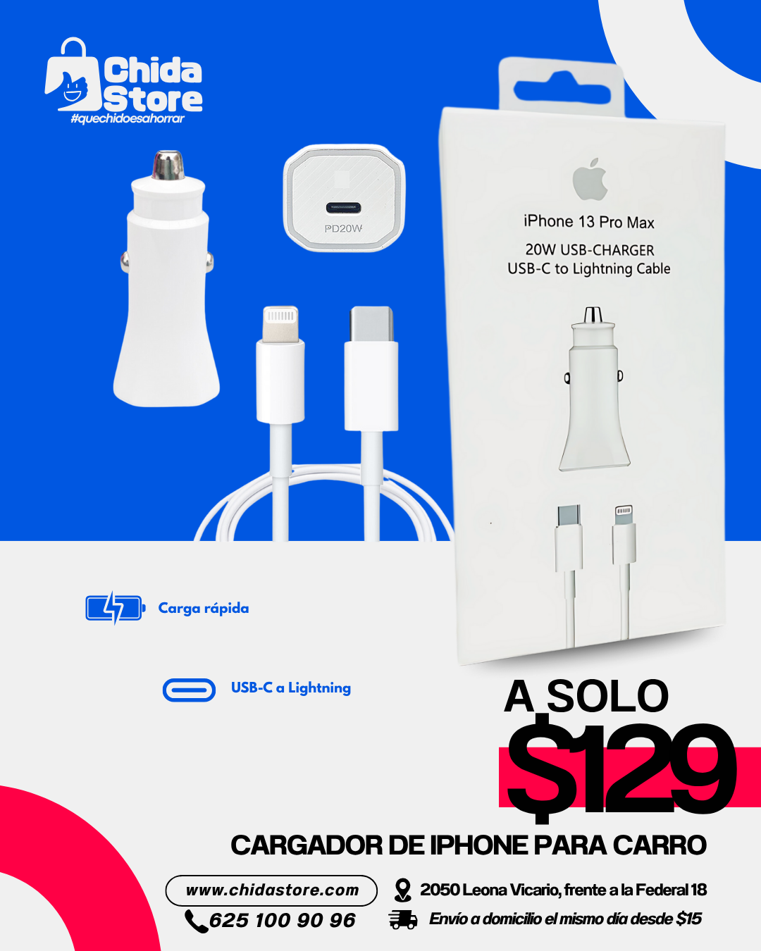 Cargador de iPhone para carro