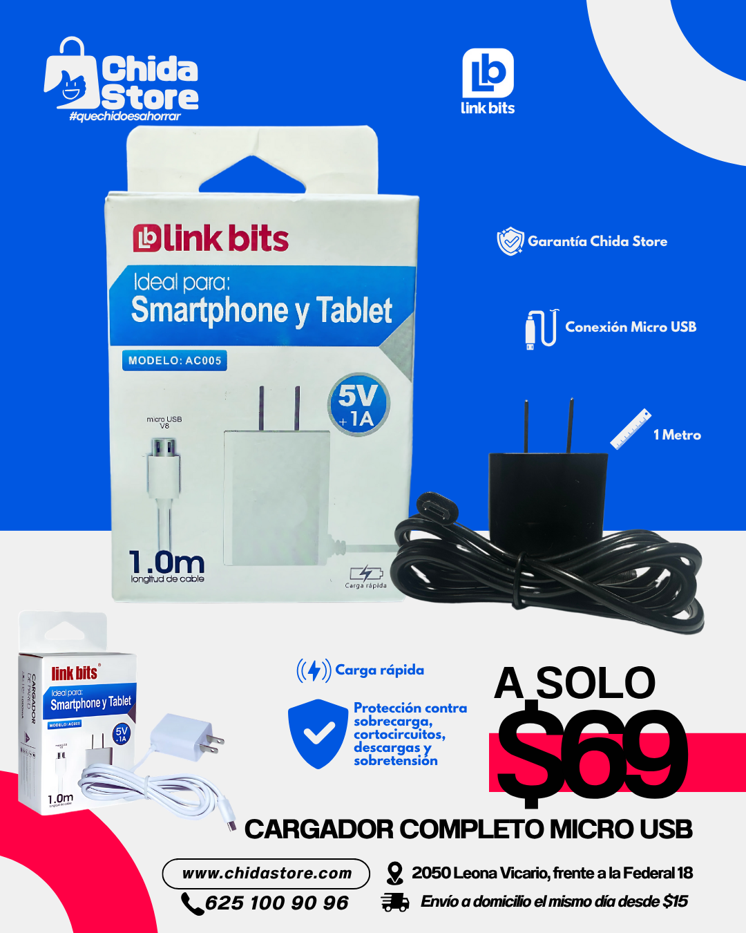 Cargador completo micro USB