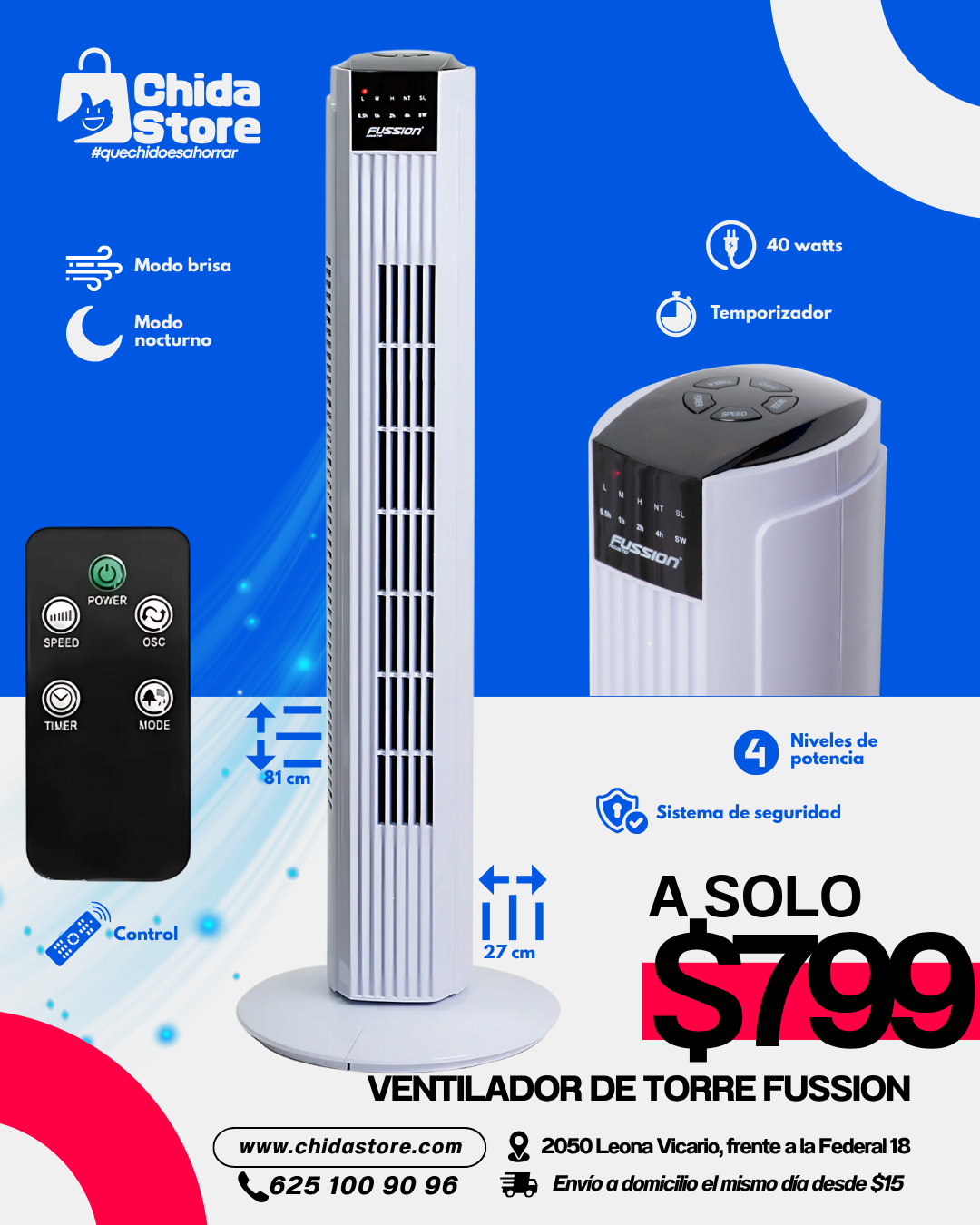 Ventilador de torre Fussion