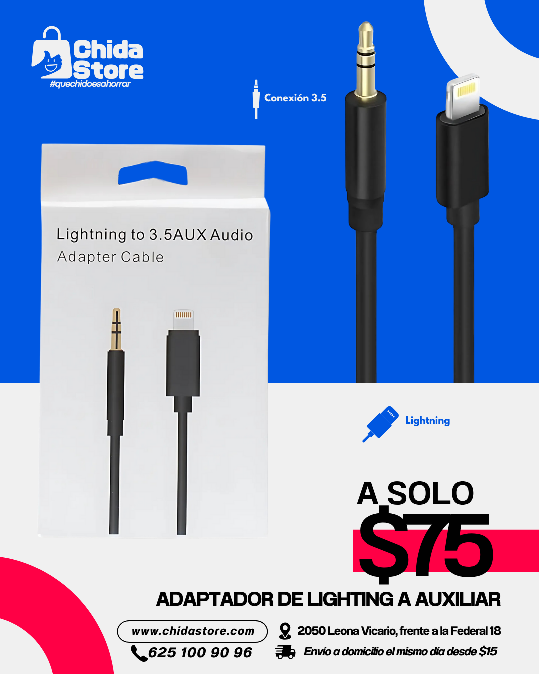 Adaptador de Lightning a Auxiliar