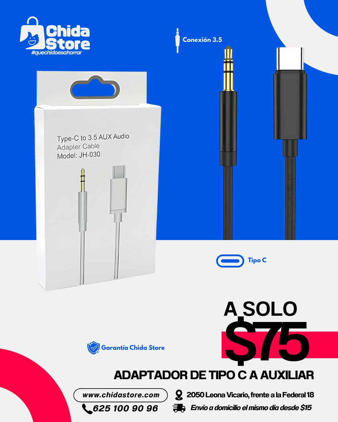 Adaptador de Tipo C a Auxiliar