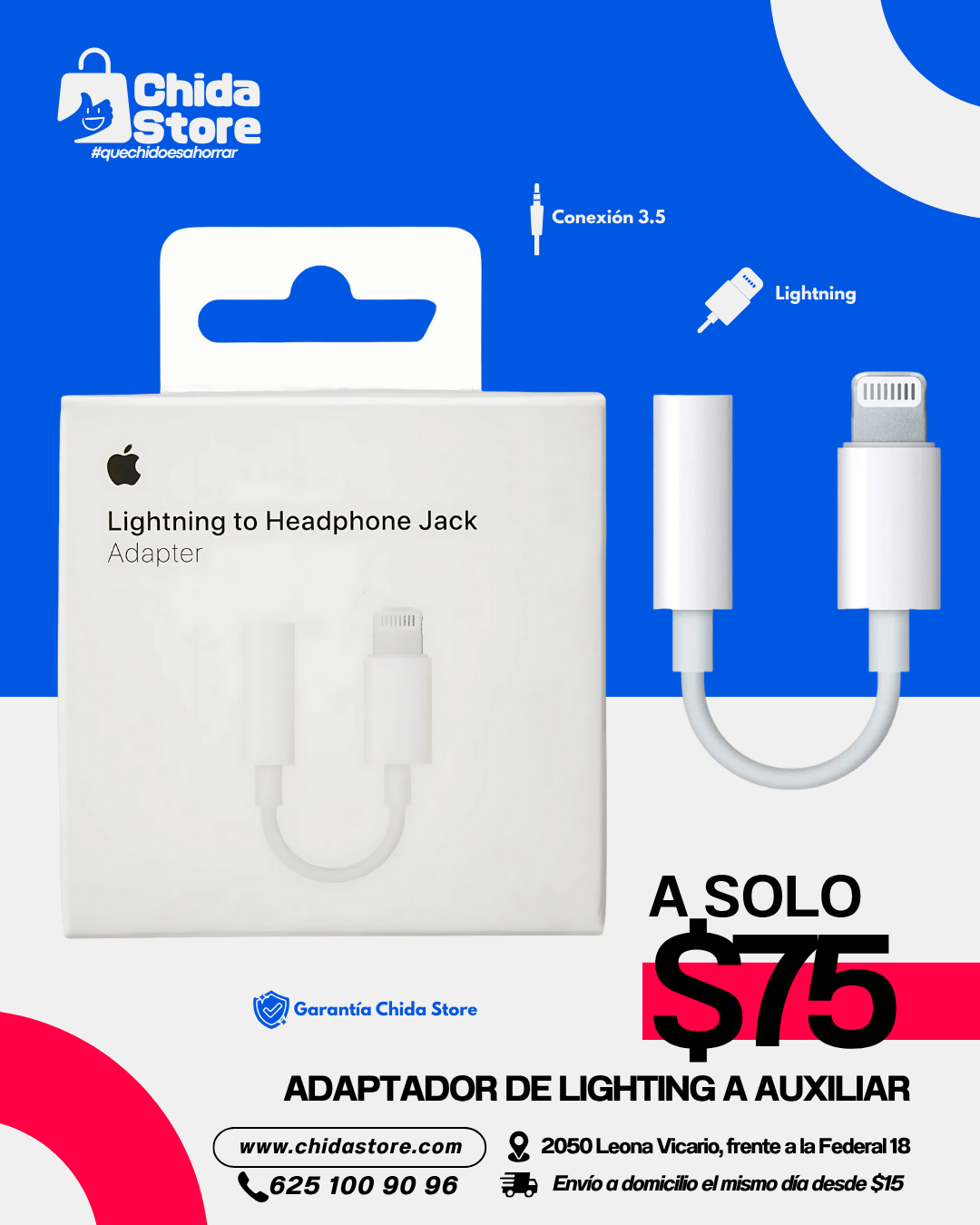 Adaptador de Lightning a auxiliar