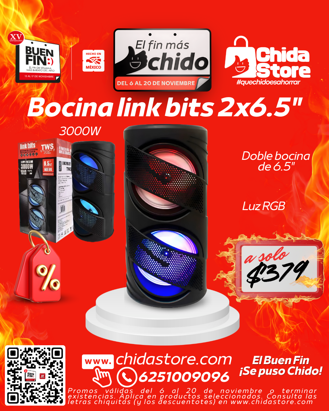 Bocina link bits 2x6.5"