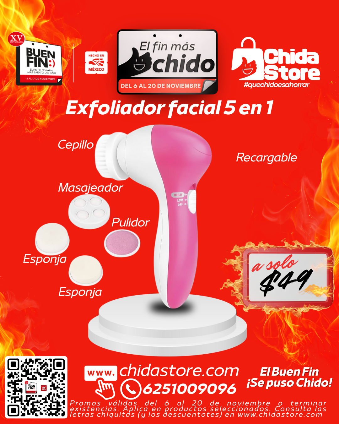 Exfoliador facial 5 en 1
