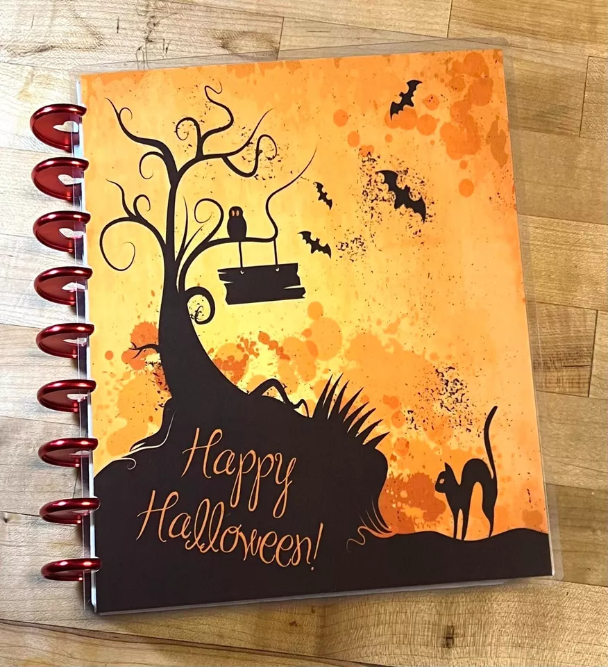 HALLOWEEN Black Cat Bats Spooky Happy Halloween