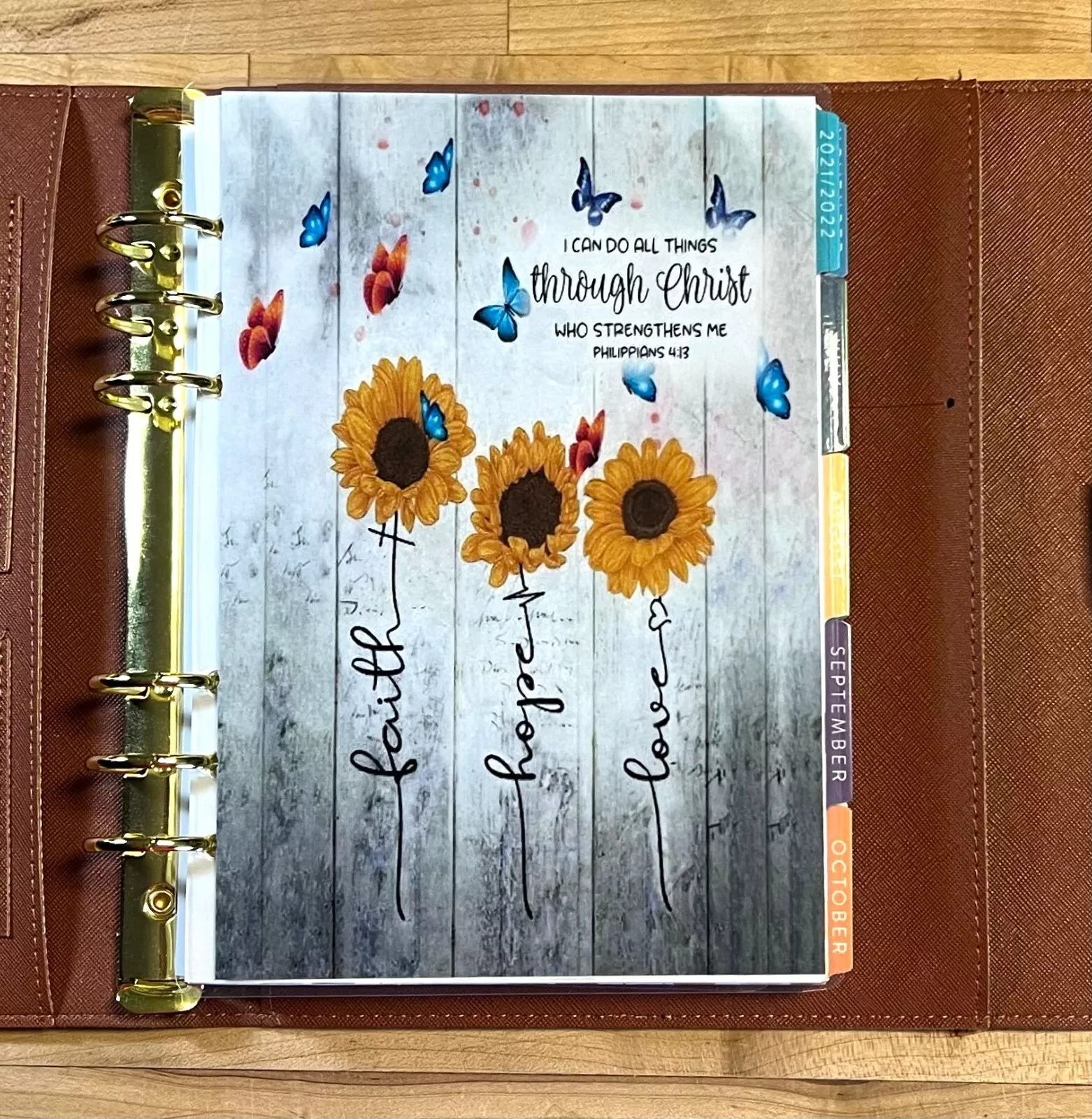 Faith Hope Love Sunflower Butterflies