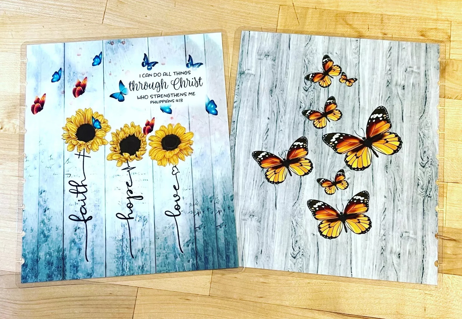 Faith Hope Love Sunflower Butterflies