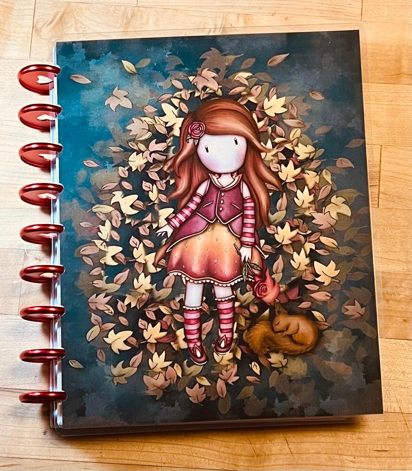Cute Red Head Girl Fall Leaves