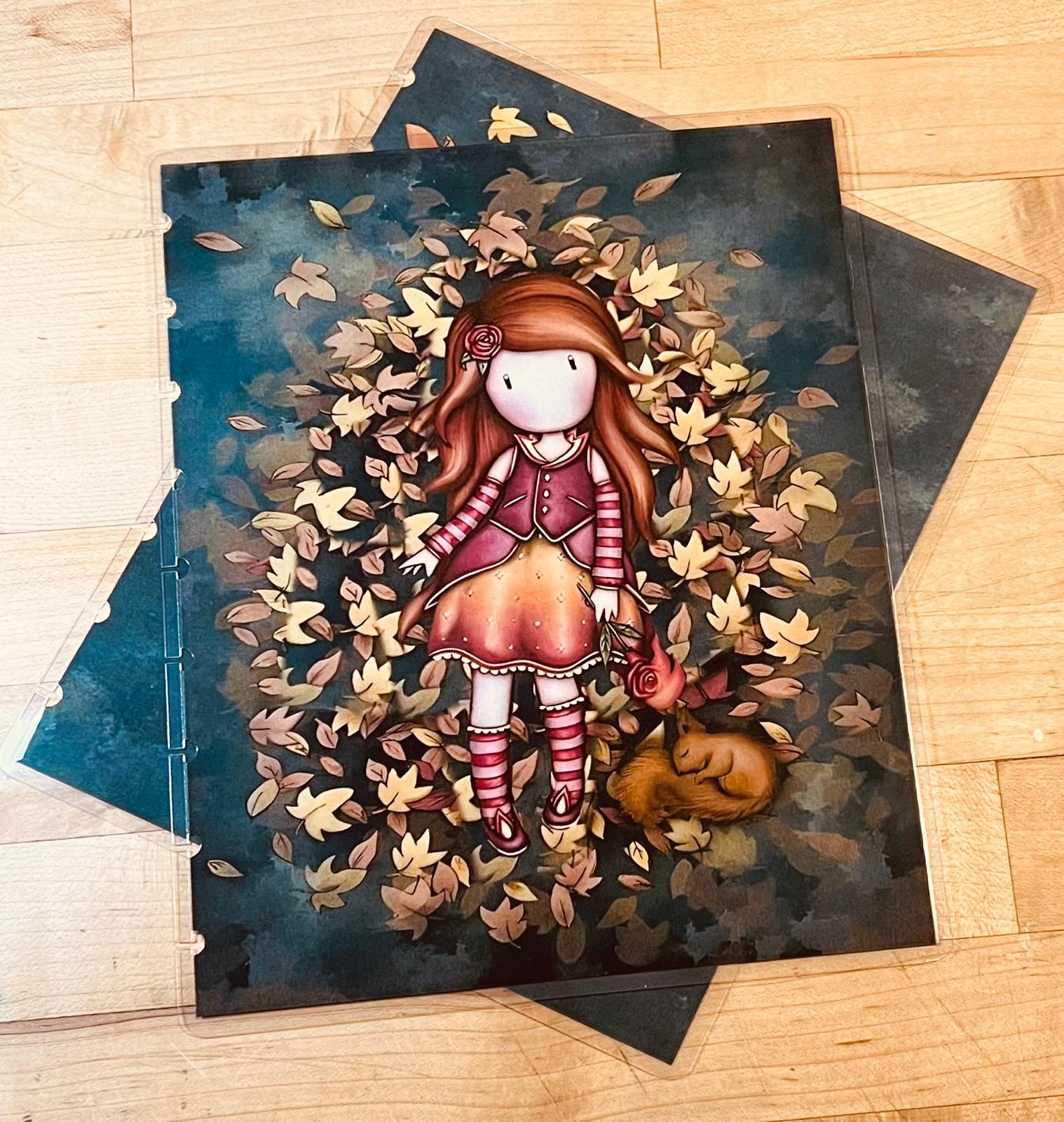Cute Red Head Girl Fall Leaves