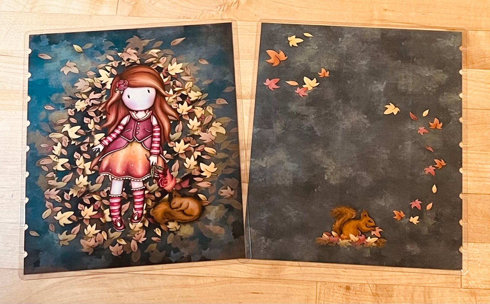 Cute Red Head Girl Fall Leaves